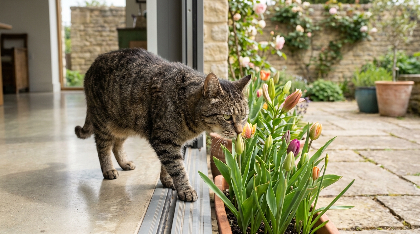 Pourquoi la curiosité naturelle de votre chat face aux plantations printanières impose une vérification rigoureuse de vos extérieurs