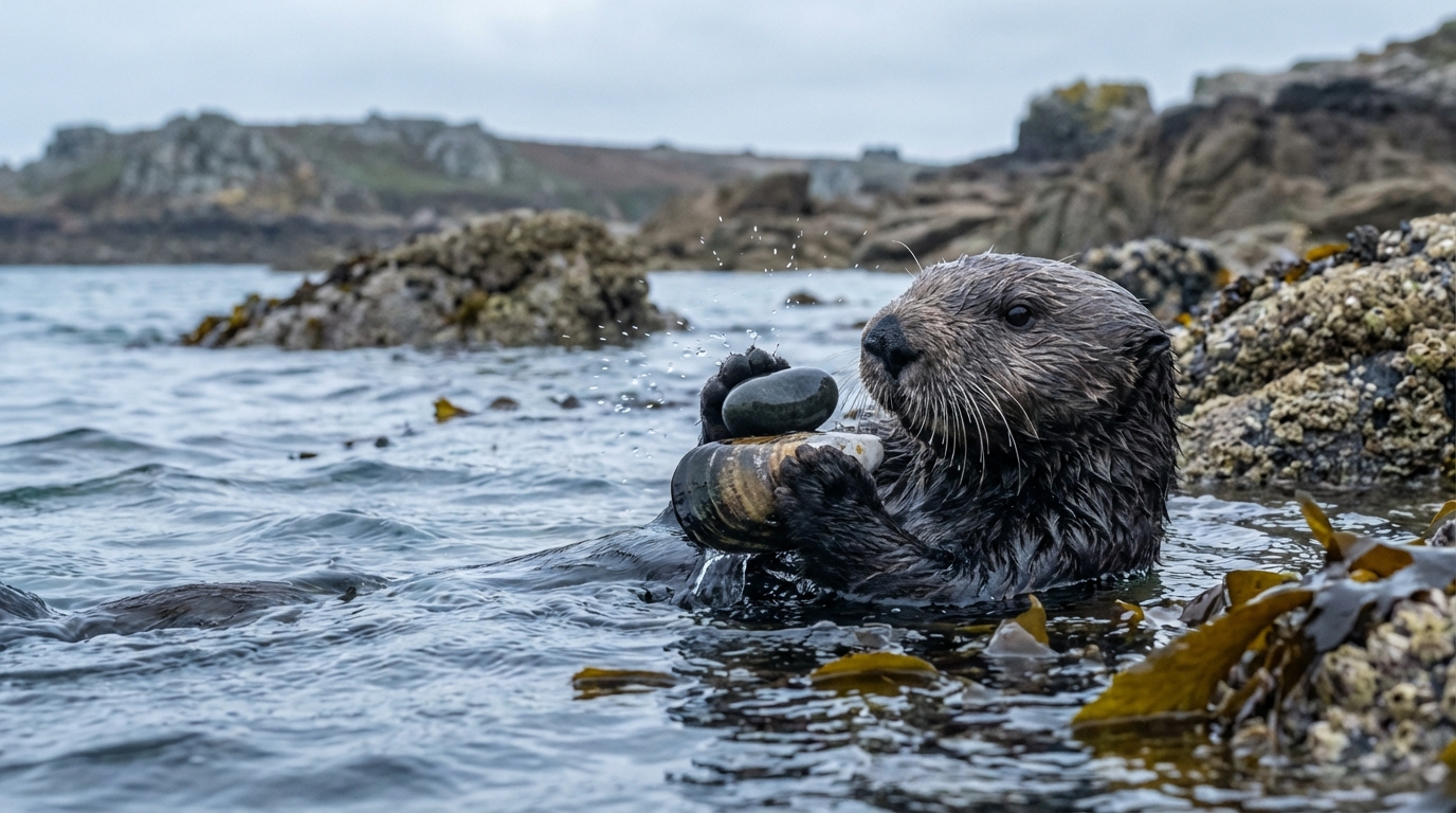 Confrontée aux coquillages les plus blindés de l’océan, la loutre de mer déploie un étonnant stratagème pour savourer son repas sans s’y casser les dents