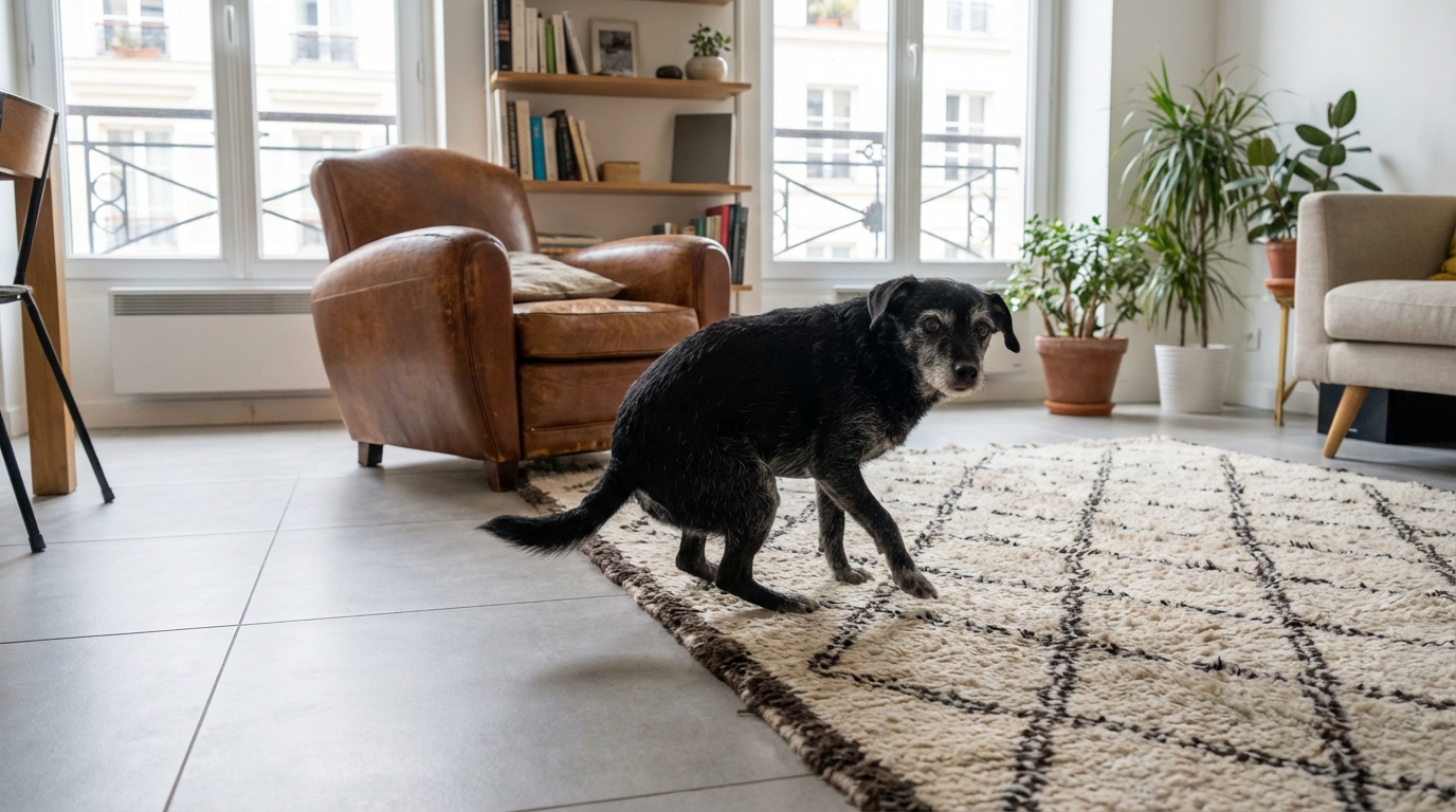 Votre chien fait le traîneau sur le tapis : pourquoi cette manie qui prête à sourire devrait au contraire vous alerter