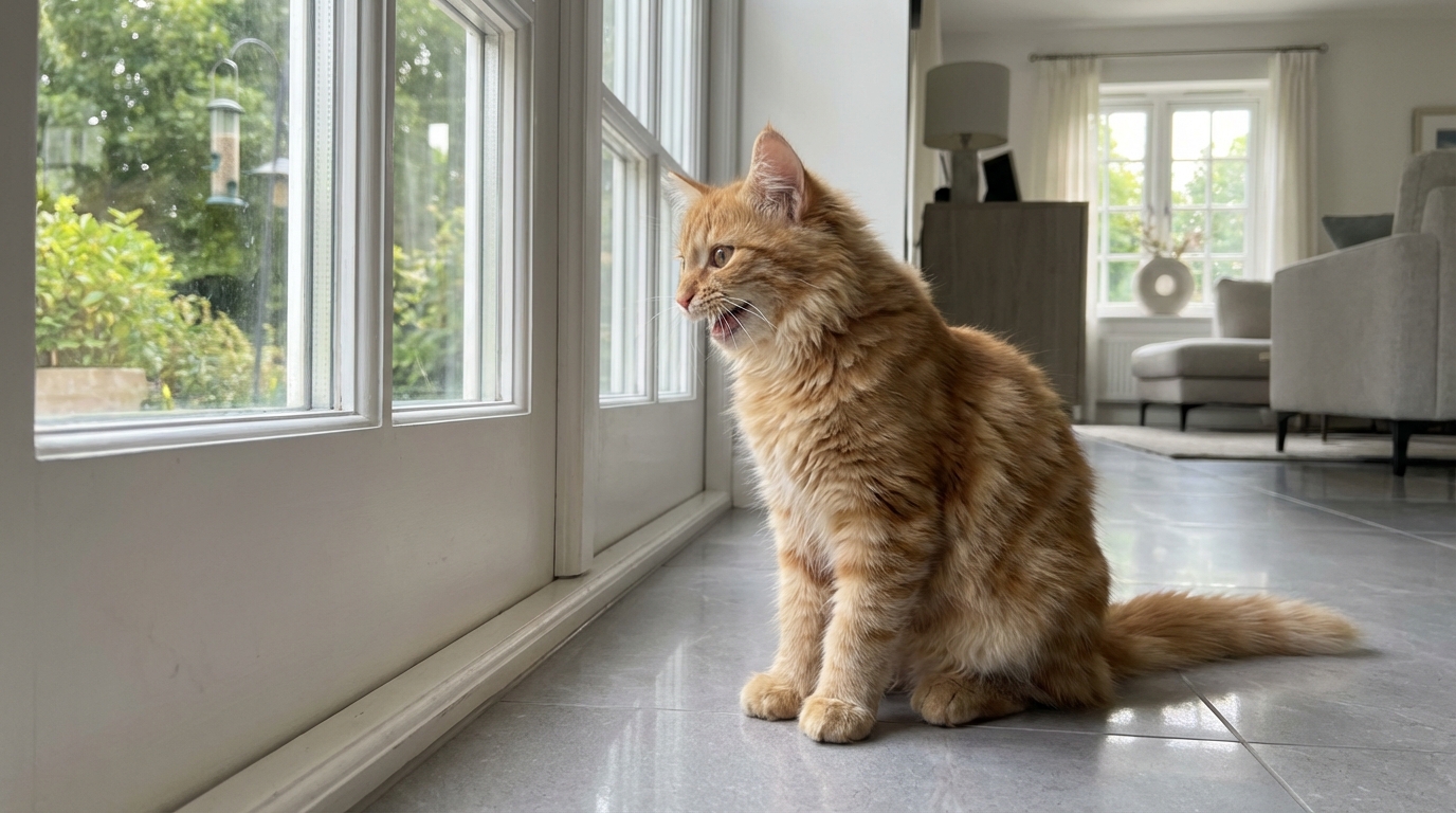 Pourquoi votre chat “claque” des dents devant la fenêtre : le comportement qui intrigue (et quand s’inquiéter)