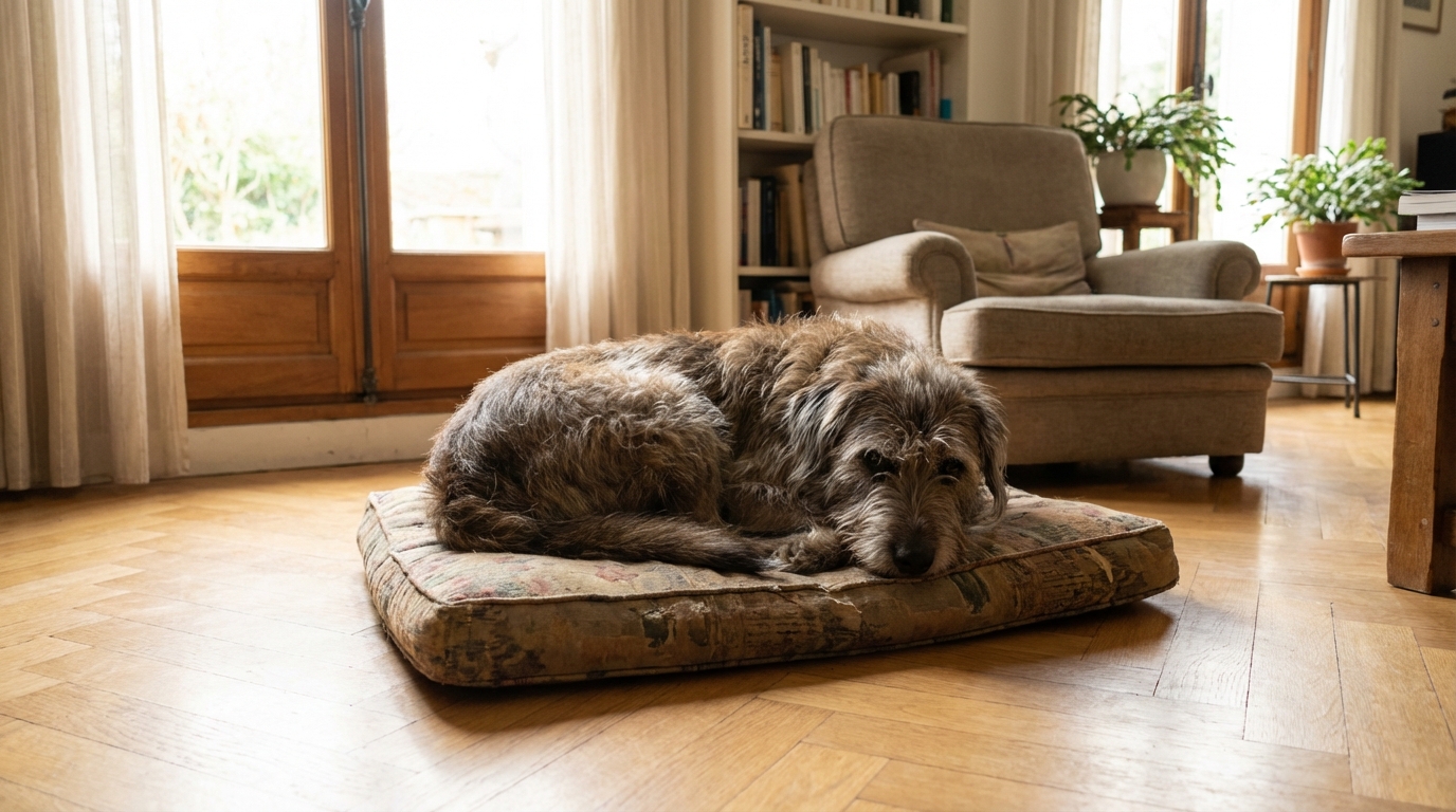 Ses derniers jours, ce n’est pas ma présence qui a soulagé mon chien : c’est ce que j’ai déplacé dans le salon