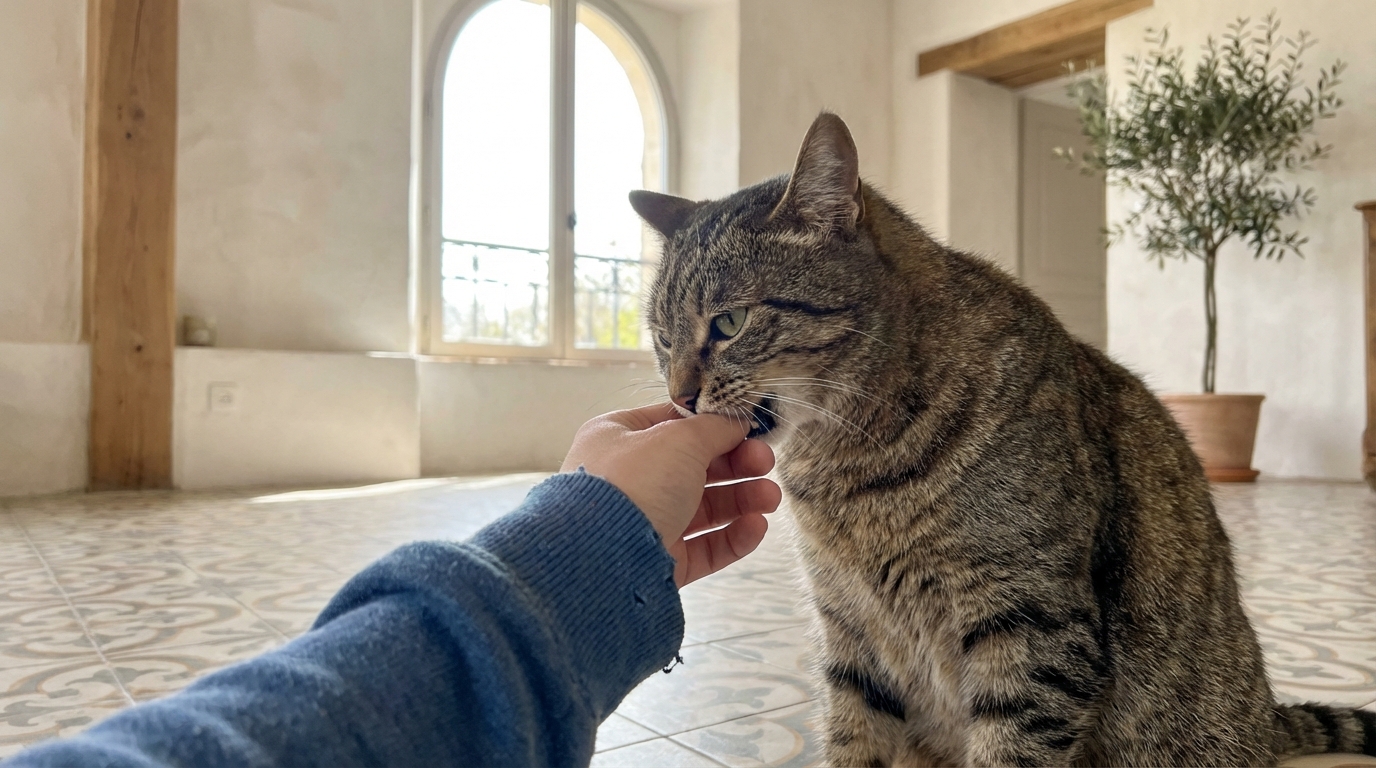 Votre chat vous mordille délicatement les doigts : le véritable message derrière cette étrange habitude