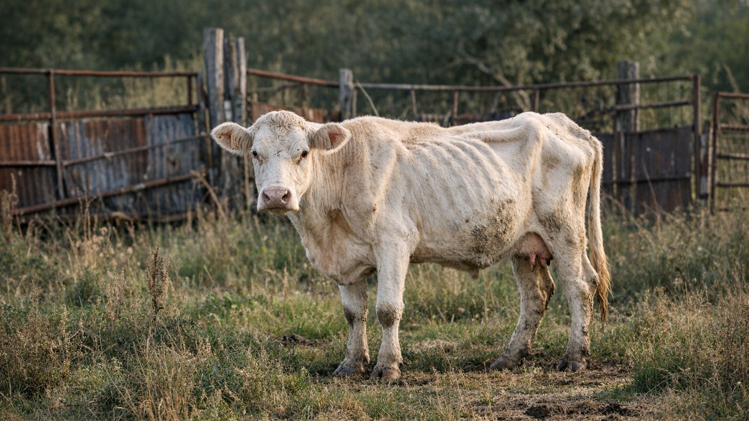 Derrière les murs de cette ferme normande croupissaient 90 animaux oubliés depuis des mois