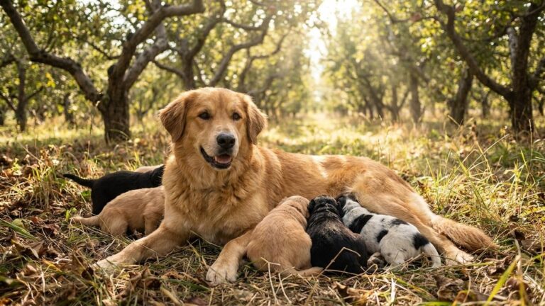 Abandonnée avec 10 chiots dans un verger, cette chienne en protégeait aussi 6 qui n'étaient pas les siens : ses sauveteurs...