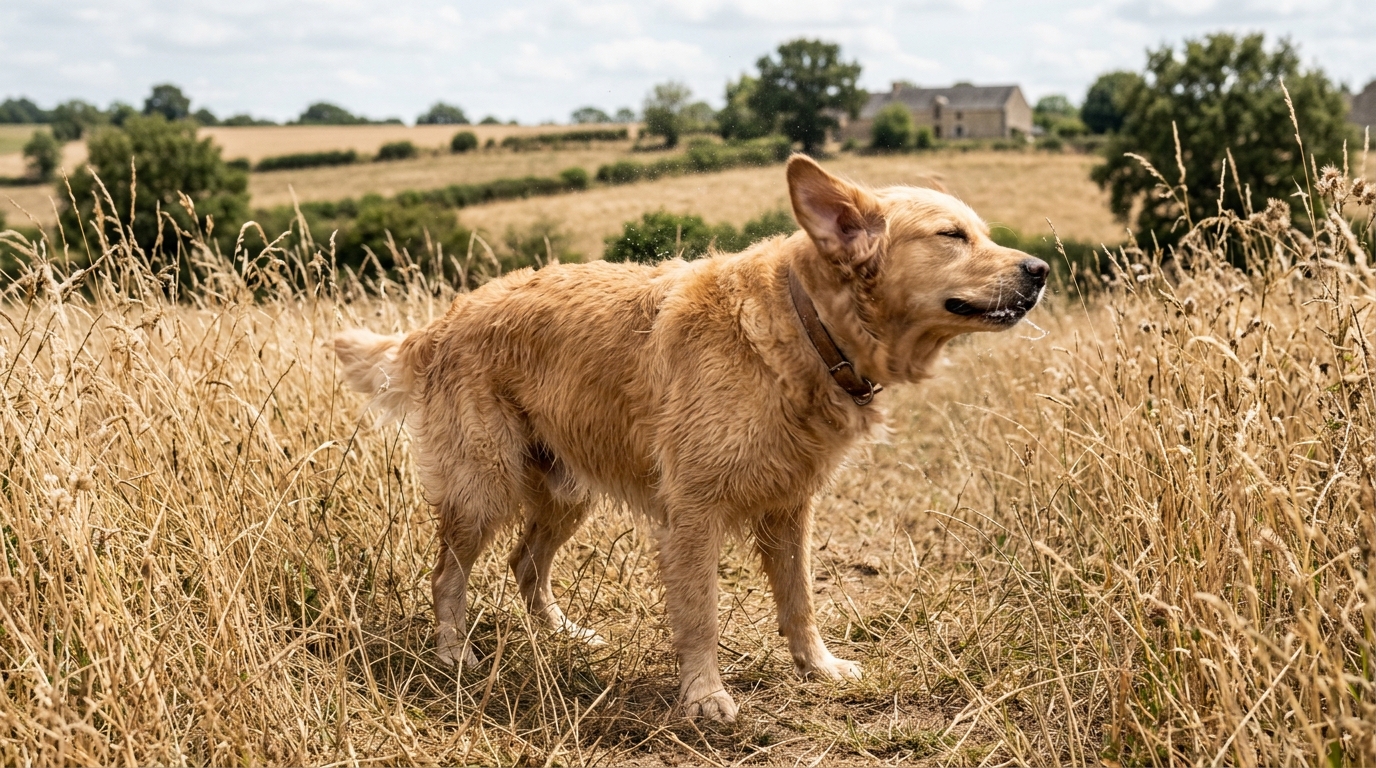 « Il jouait tranquillement dans les herbes hautes » : quand mon chien s’est mis à secouer la tête, le véto m’a dit de venir sans attendre
