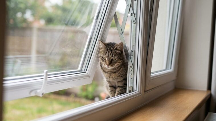 Je laissais ma fenêtre en oscillo-battant tout l'été pour rafraîchir : quand j'ai vu ce que mon chat a tenté de faire dans...