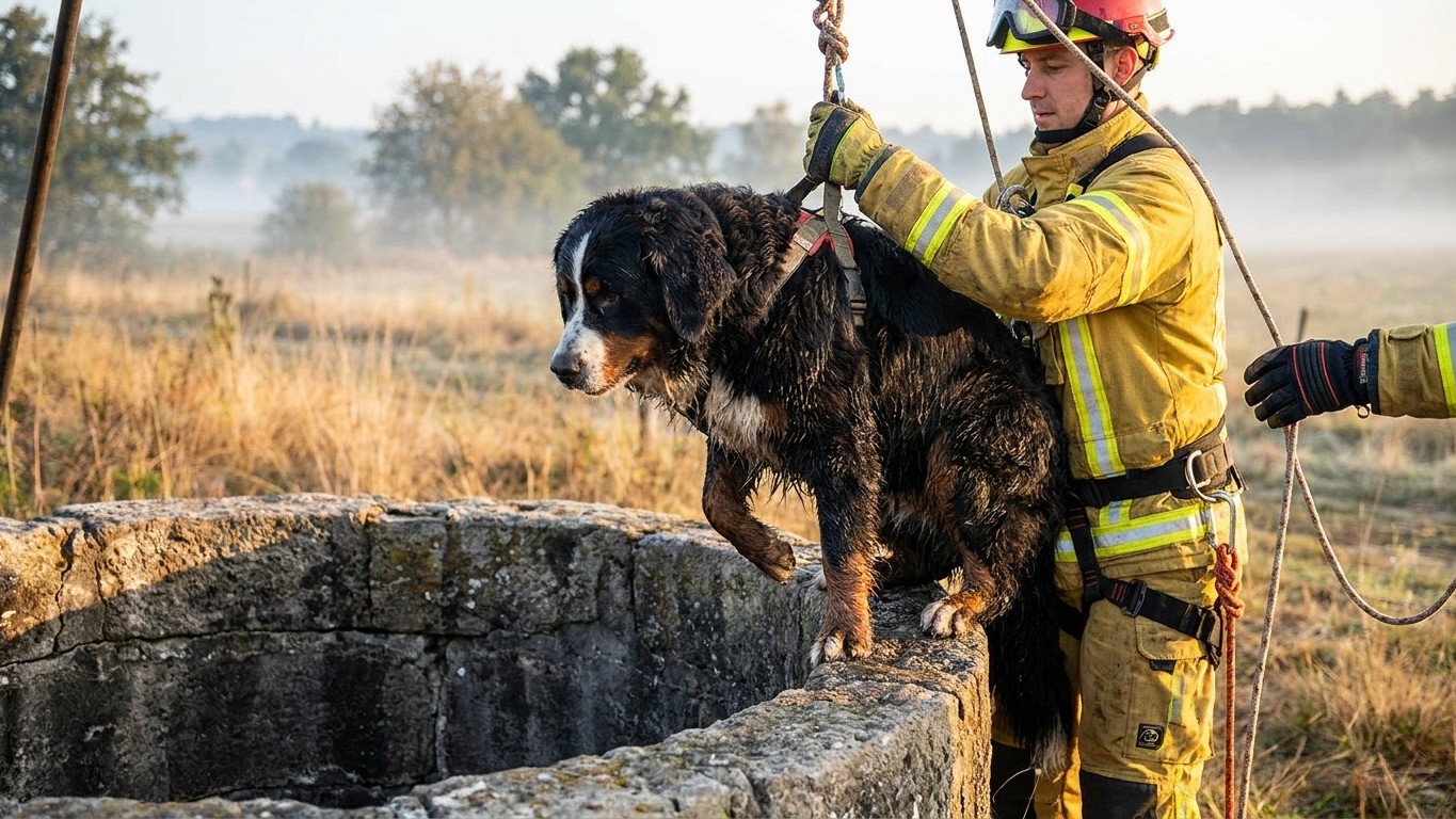 Son Bouvier Bernois de 45 kilos disparaît pendant une promenade : ce que les pompiers ont découvert au fond d'un puits de ...