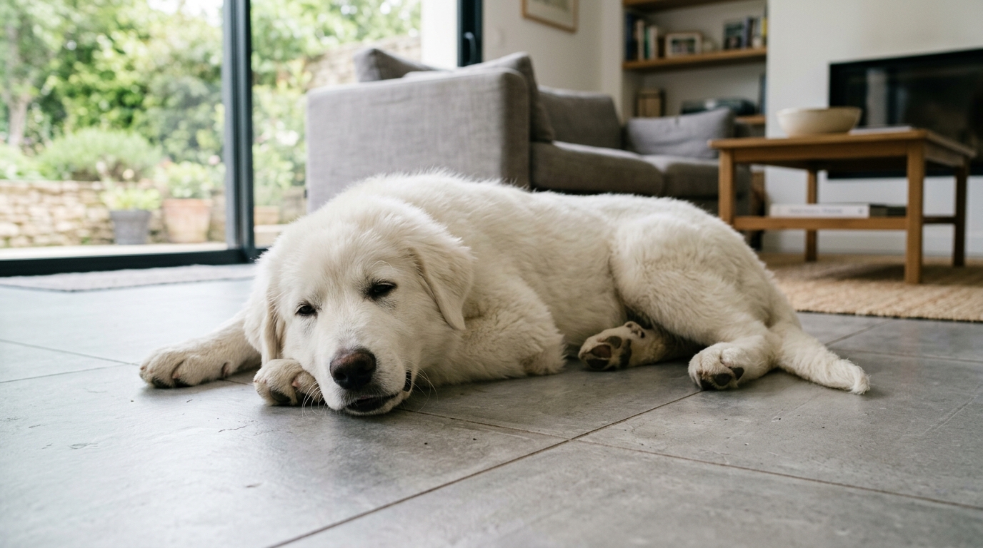 Votre chien pousse un gros soupir en s’allongeant : ce détail dans son regard change complètement le sens de ce bruit