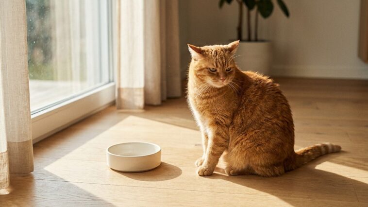 J'ai changé les croquettes de mon chat un peu rond juste parce que l'ancien sac n'existait plus : au troisième jour de bou...