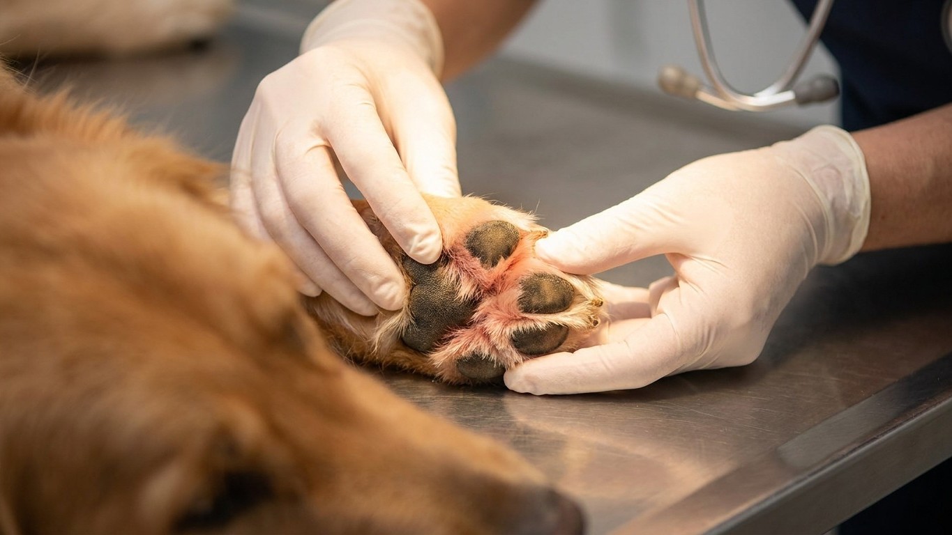 J’ai laissé mon chien se lécher la patte tout le mois d’août en croyant à une simple manie : le vétérinaire a écarté ses orteils dès la première minute