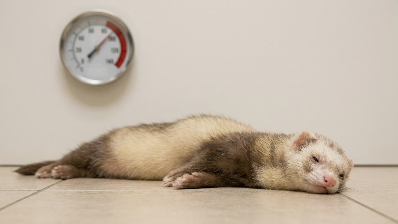 J’ai laissé mon furet dans la pièce du fond à 32 °C juste le temps d’une sieste : en revenant, il ne haletait toujours pas et c’était déjà trop tard