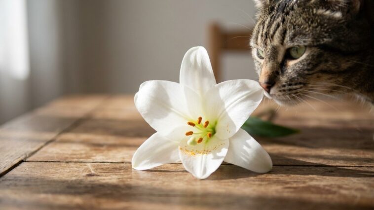 J'ai posé le bouquet de lys de l'Assomption sur la table juste pour le mettre hors de portée du chat : deux jours plus tar...