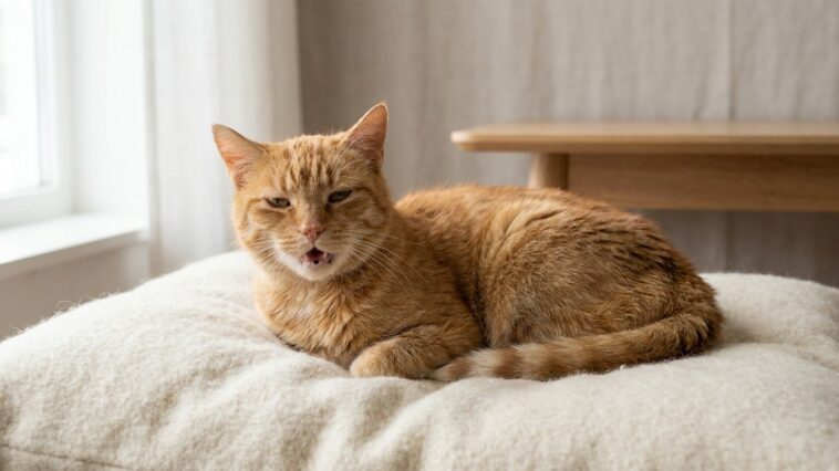 Les vétérinaires n'en peuvent plus de le répéter : ce chat couché qui respire la gueule ouverte ne doit surtout pas être m...