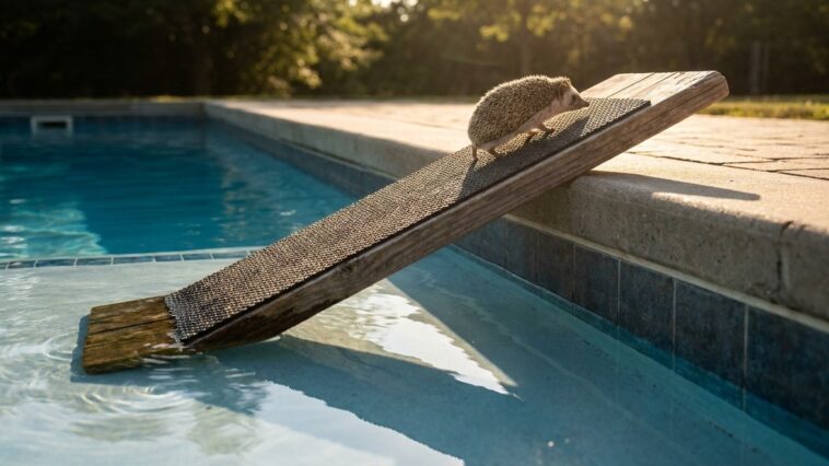 Mon voisin laisse toujours une planche accrochée au bord de sa piscine tout l'été et ce n'est pas pour les enfants