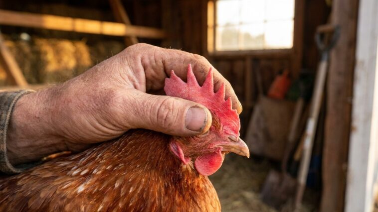 Posez votre main sur la crête de votre poule en fin d'après-midi : c'est le test que les éleveurs font en premier
