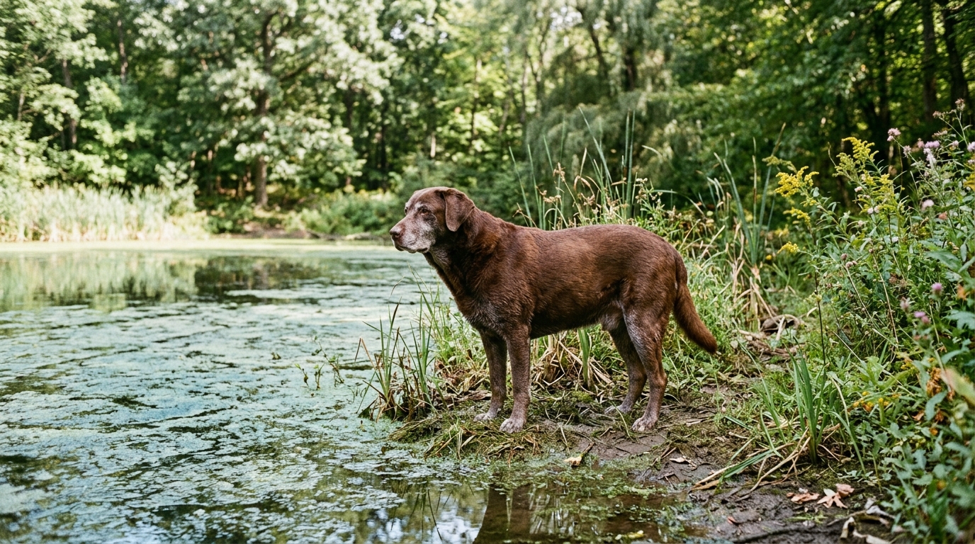 Regardez la surface de l’eau avant de lâcher votre chien au bord de l’étang : c’est le réflexe que les vétérinaires réclament en premier