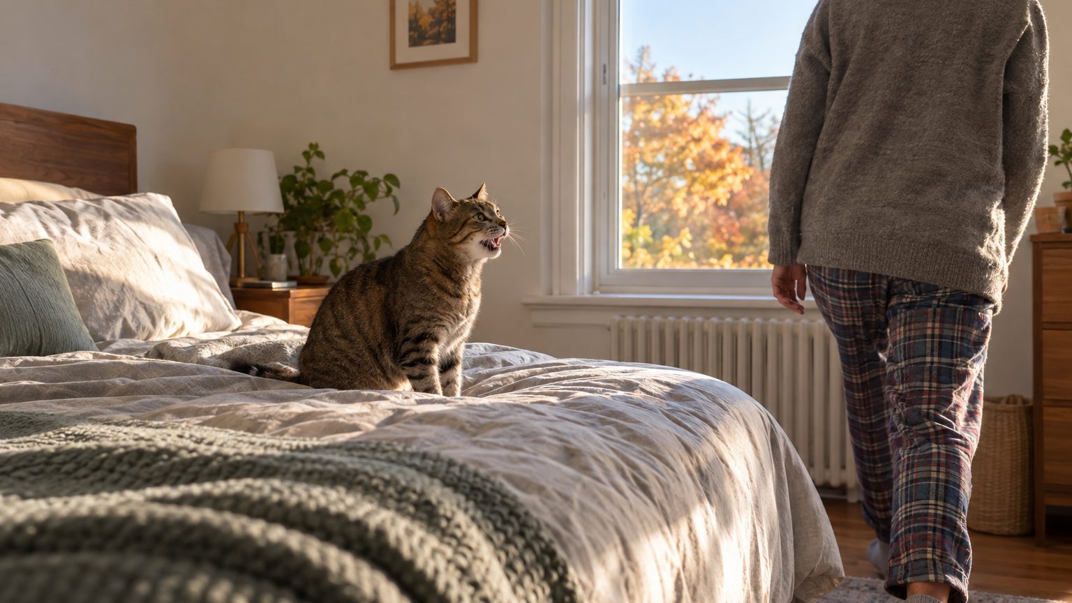 « Je pensais qu’il avait vraiment faim à 5 h du matin » : pourquoi mon chat miaulait encore plus fort chaque fois que je me levais pour le servir