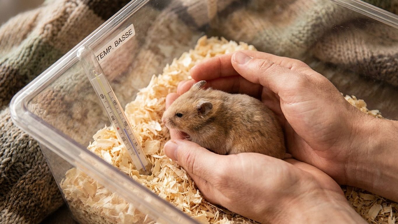 Si votre hamster reste immobile et glacé au fond de sa litière au réveil, ce n’est pas la fin : c’est ce que la pièce lui a fait pendant la nuit