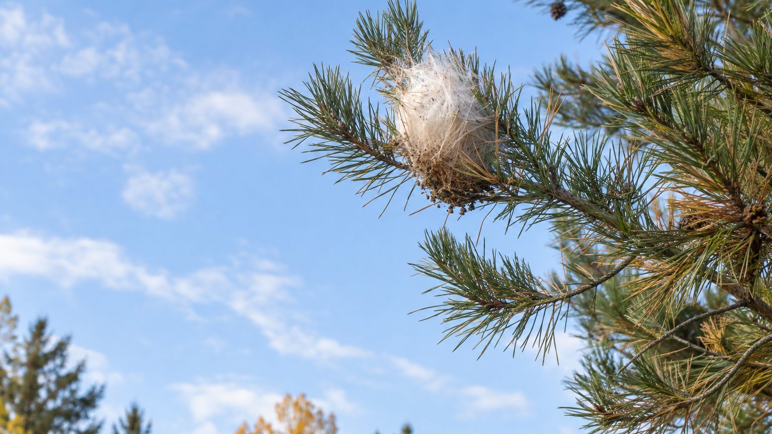 À l’automne, les chenilles processionnaires du pin tissent des nids blancs bien visibles au bout des branches. Leurs poils urticants restent dangereux pour la langue des chiens, même au sol. Il existe des moyens de repérer les arbres à risque pendant la promenade, et le signalement auprès de la mairie est possible selon les communes.